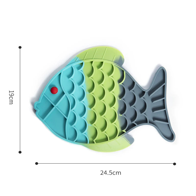 Fish Shape Silicone Lick Mat - Slow Feeding Food Bowl for Pets CDDMPET Official Store