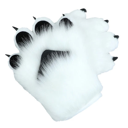 2 Pieces Cartoon Plush Nails Claws Gloves Anime Cosplay Mittens Furry Cosplay Props Halloween Costume Paw Gloves