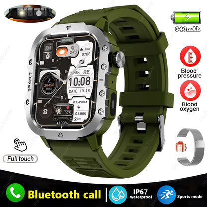 2024 New For Xiaomi Military Smart Watch Men IP68 5ATM Outdoor Sports Fitness Tracker Health Monitor 1.96" BT Call Smartwatch