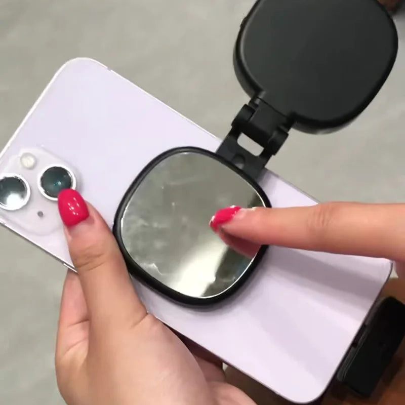 Luz de relleno magnética para selfis de teléfono móvil, fotografía en vivo, mini espejo de maquillaje portátil, luz LED plegable de bolsillo, soporte para teléfono móvil