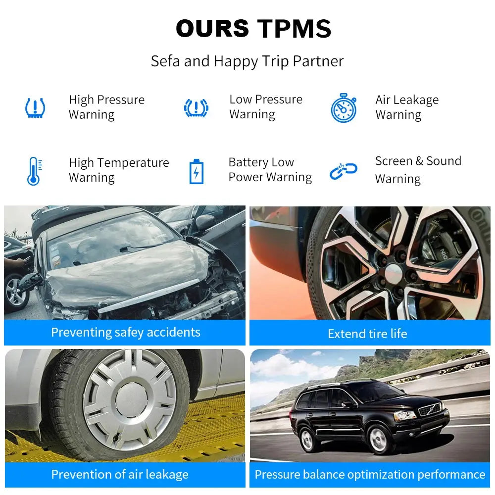 Solar Power TPMS Car Tire Pressure Alarm Monitor Intelligent Auto AliExpress