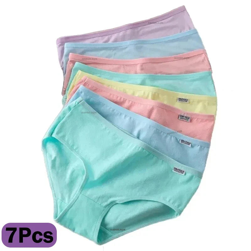 Women's Cotton Panties – Plus Size Breathable & Soft Sexy Briefs Cute Solid Color Lingerie Stone's Store