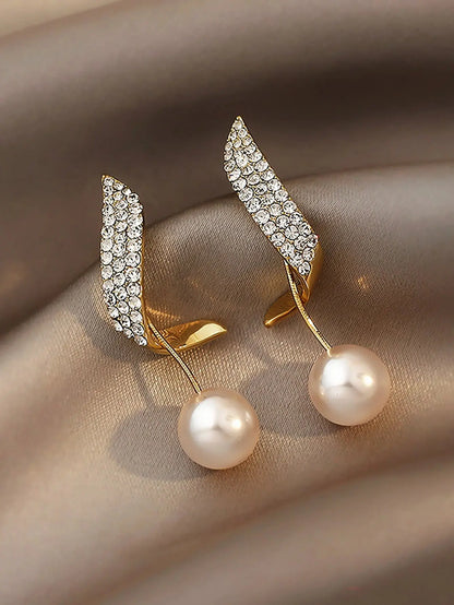 2 Pieces Of Women's Trendy And Elegant Pearl Tassel Earrings, Outdoor