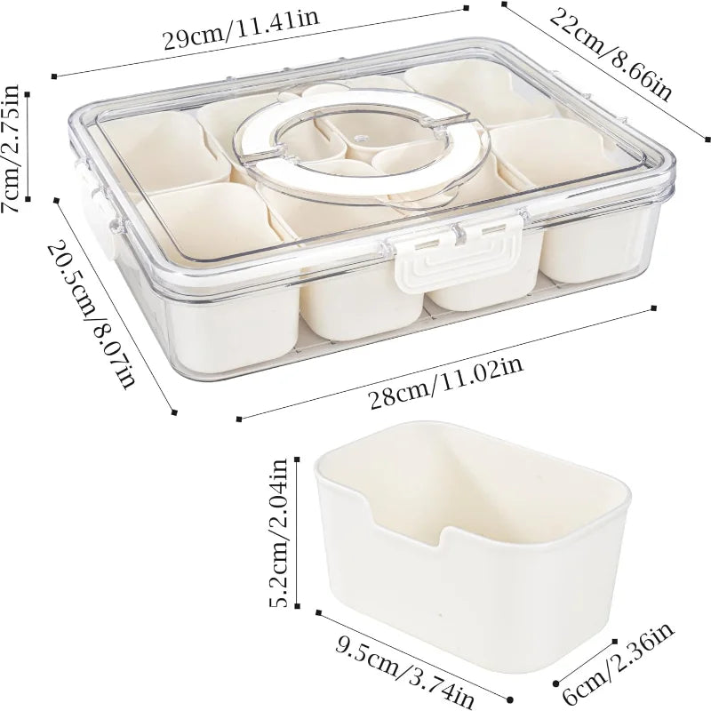 SnackSpin™ 8-Grid Serving Tray 🍿🔄 All Your Snacks, One Tray