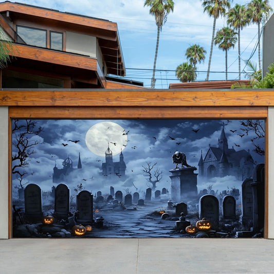 Spooky Garage Door Wrap – Instant Haunted House Transformation!