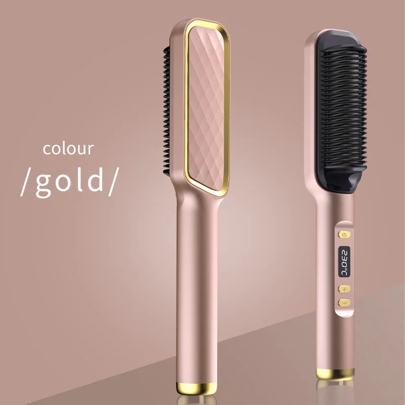 Electric Hot Comb Multifunctional Straight Hair Straightener Comb Negative Ion Anti-Scalding Styling Tool Straightening Brush Stone's Store