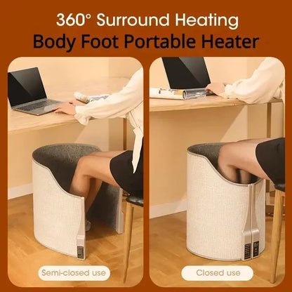 Electric Foot Warmer Under Desk Cylindrical Heating Pad Adjustable