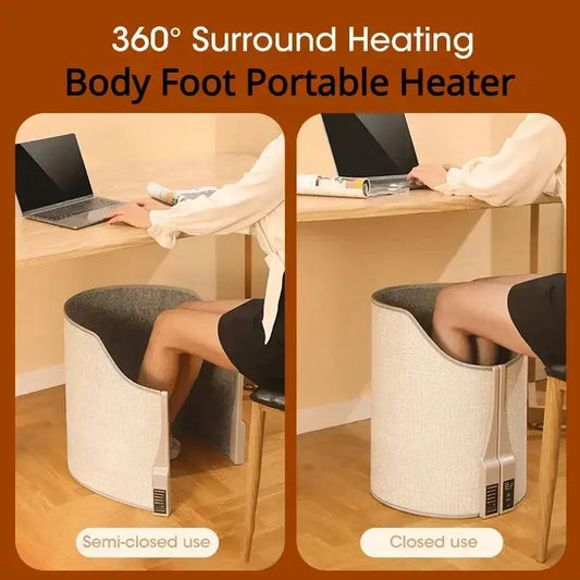 Electric Foot Warmer Under Desk Cylindrical Heating Pad Adjustable