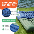 KingCamp Self Inflating Sleeping Pad, Ultralight Inflatable Sleeping Mat With Pillow Built-in Foot Pump For Hiking, Traveling
