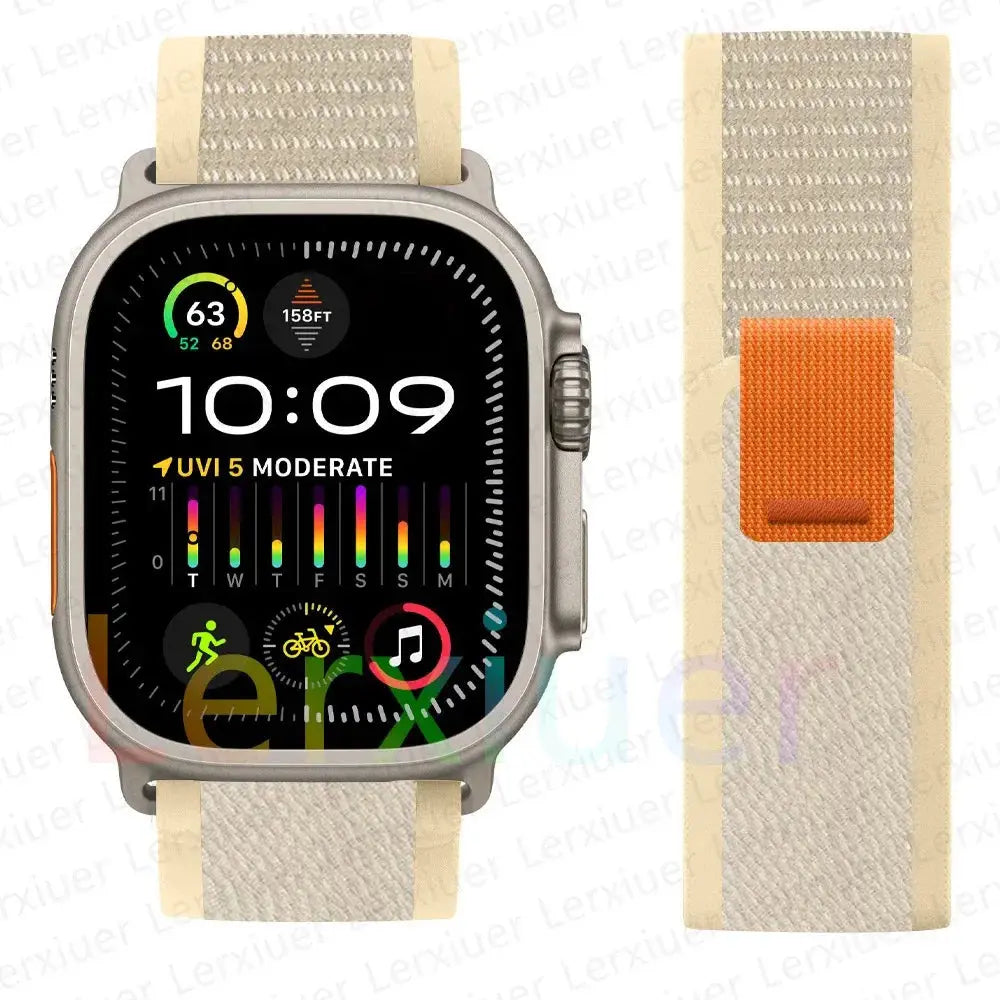 For Apple Watch Series 10 46mm Nylon Loop Magnetic Buckle Watch Band(Smoke Purple) Elegant-Straps Store