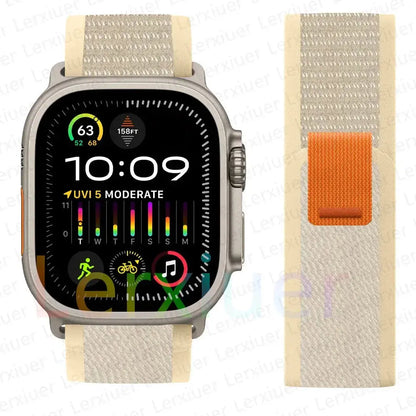 For Apple Watch Series 10 46mm Nylon Loop Magnetic Buckle Watch Band(Smoke Purple) Elegant-Straps Store