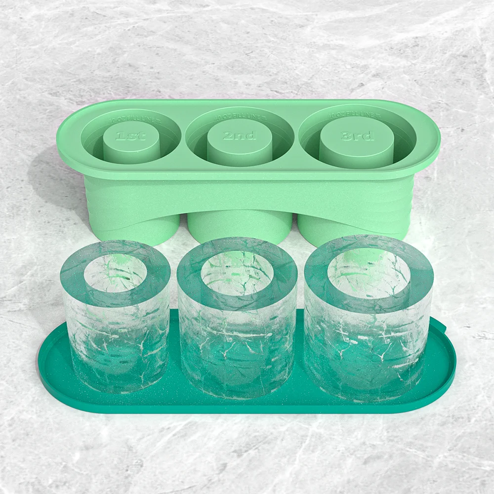 Ice Cube Tray for ST Cup Tumbler Cup , Cylinder-Shaped Silicone Ice Mold with Lid , Stanley Cup Accessories