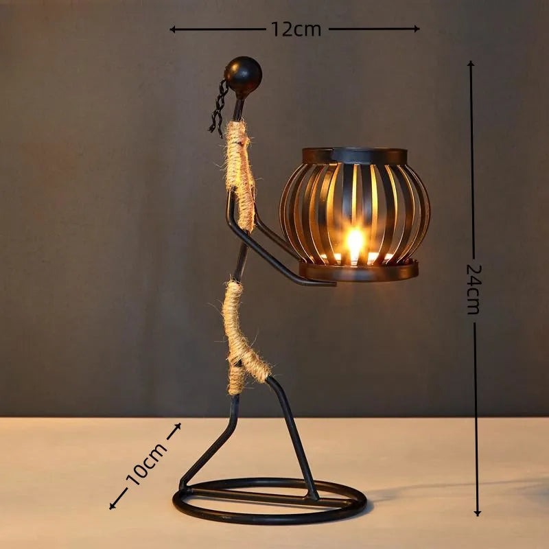 Nordic Metal Candlestick Abstract Character Sculpture Candle Holder Decors Handmade MERRYHOME Merryhome Official Store