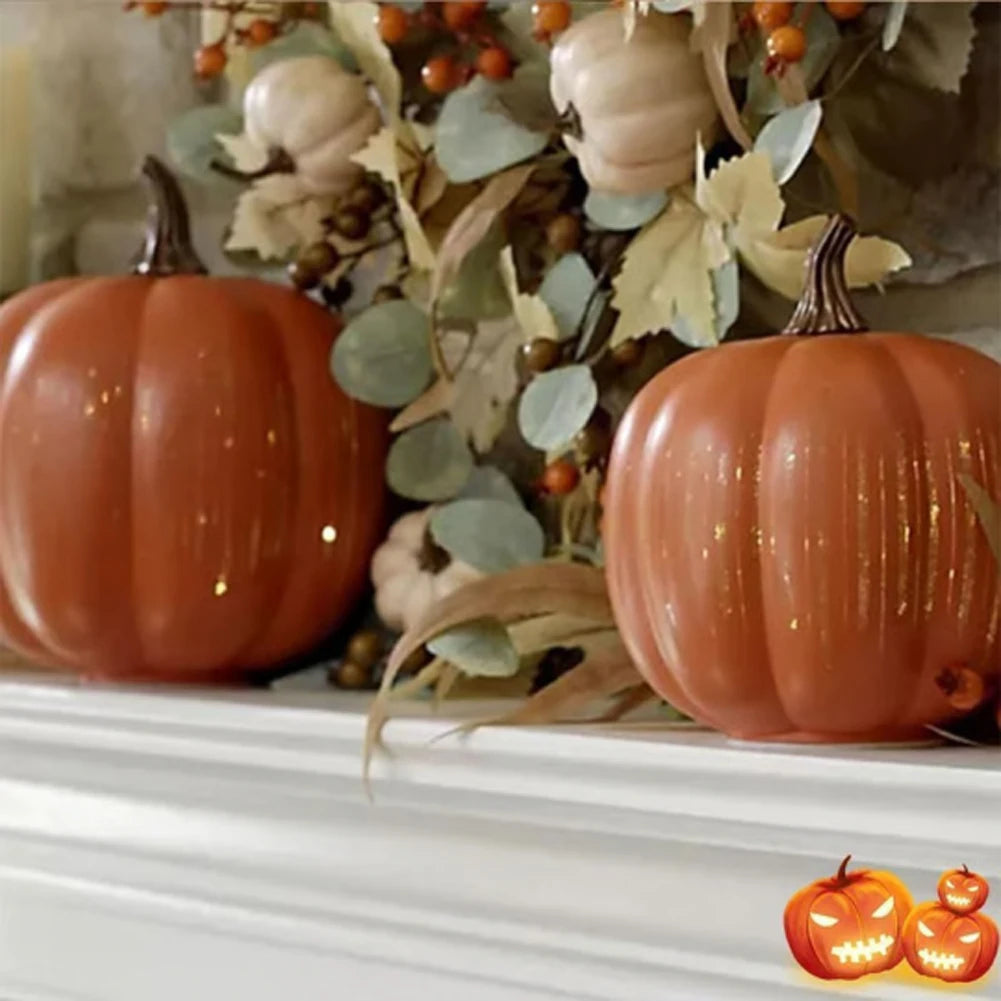Calabazas Crepusculares – ¡Decoración de Halloween Escalofriante y Brillante!
