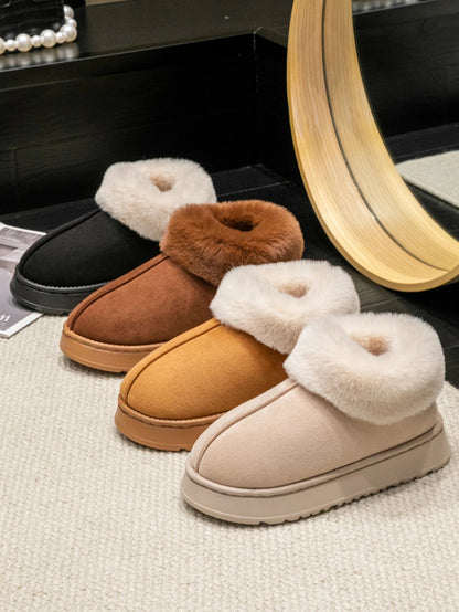 2024 High Quality of  Women's Fashion Snow Boots Fluffy Plush Faux Fur Soft Slippers Winter Indoor Comfortable Home men's Shoes Stone's Store