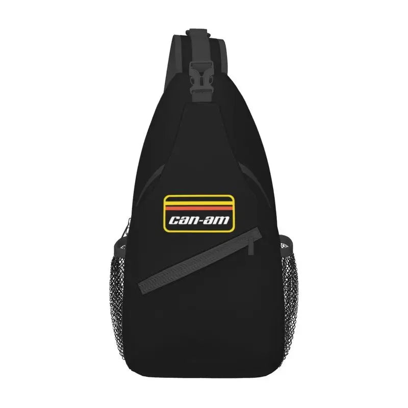 Bolso cruzado de pecho rojo y negro, duradero con correa ajustable y alta capacidad de almacenamiento