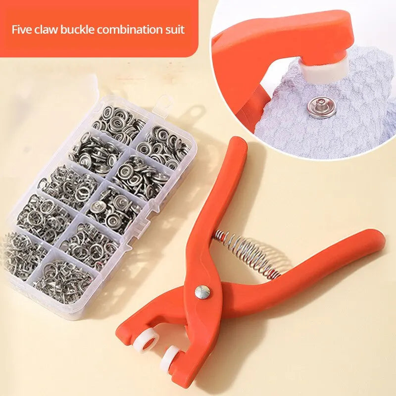 Snap Button Kit with Hand Pliers – 50pcs Metal Snaps for Sewing Stone's Store