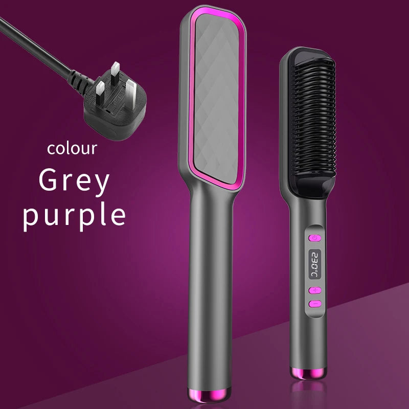 Electric Hot Comb Multifunctional Straight Hair Straightener Comb Negative Ion Anti-Scalding Styling Tool Straightening Brush Stone's Store