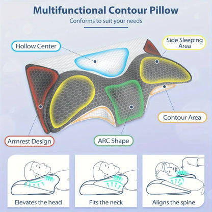 Cervical Memory Foam Pillow Pillows For Neck Shoulder Pain Ergonomic Orthopedic Sleeping Contoured Support Pillow Side Sleepers Shop1104062212 Store
