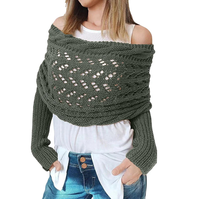 SnugStyle™ Knitted Shrug – Effortless Elegance