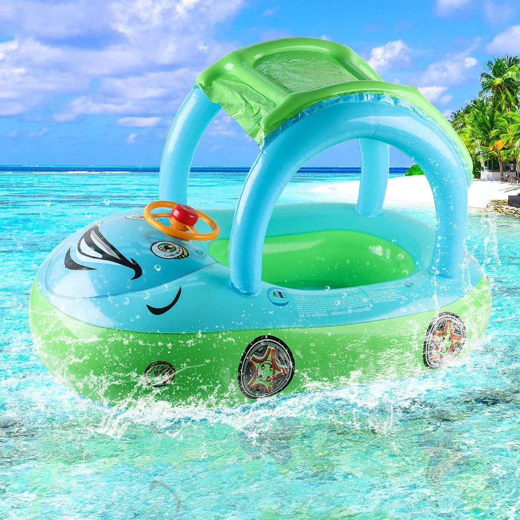 🚗 Flotador de Piscina para Bebés con Forma de Coche | Anillo de Natación para Bebés para Diversión en la Playa y la Piscina🏖️ Perfecto para Edades de 4 a 6 Años | 🌊 Flotador de Paseo Seguro, Cómodo y Adorable