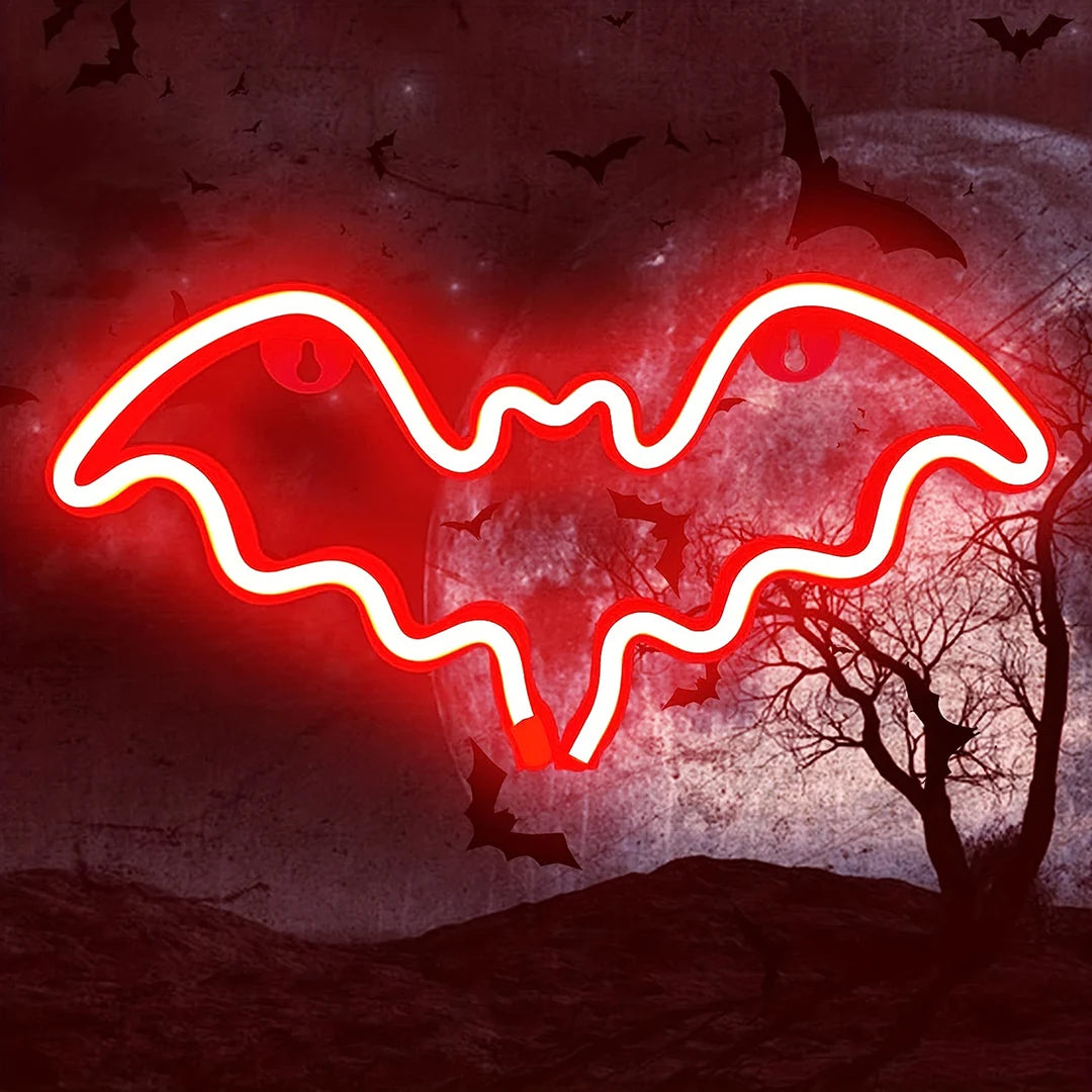 Halloween Led Neon Sign, Party Wall Art Decoration, Horror Atmosphere, Signature Neon Pendant, Room Night Light, USB or Battery Powered (Battery Not Included)