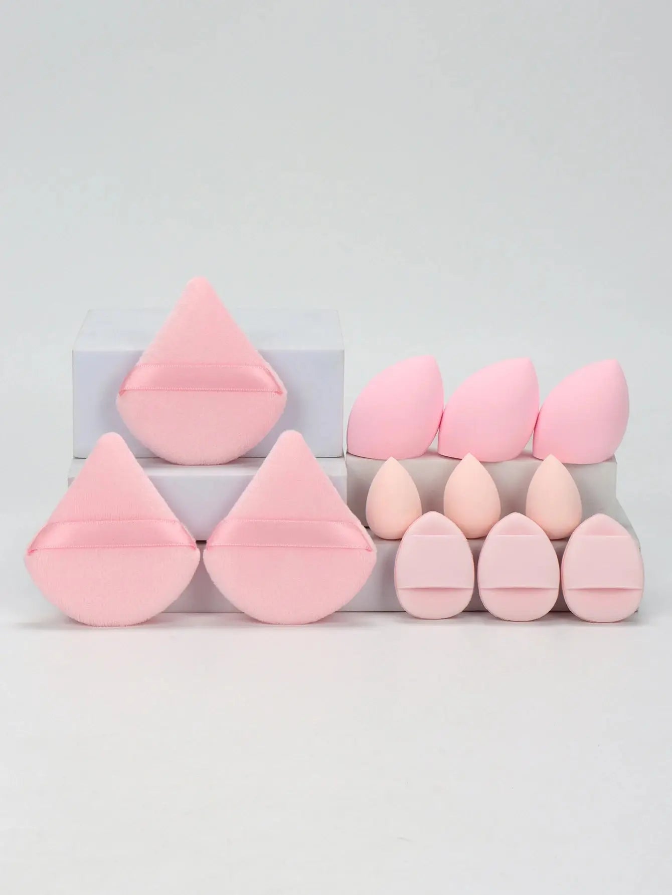12-Piece All-Purpose Makeup Sponge Set, Made of 3 Loose Powder Puffs, 3 Mini Air Cushion Puffs, 3 Beauty Eggs and 3 Mini Beauty Shop Cherry Darling Store