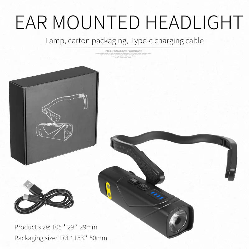 GlowEar™ Inductive Headlamp 🔦✨ Hands-Free Smart Lighting