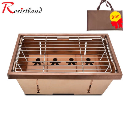 Portable IGT Wood Camping Table with Removable Gas Stove and BBQ Grill Stone's Store