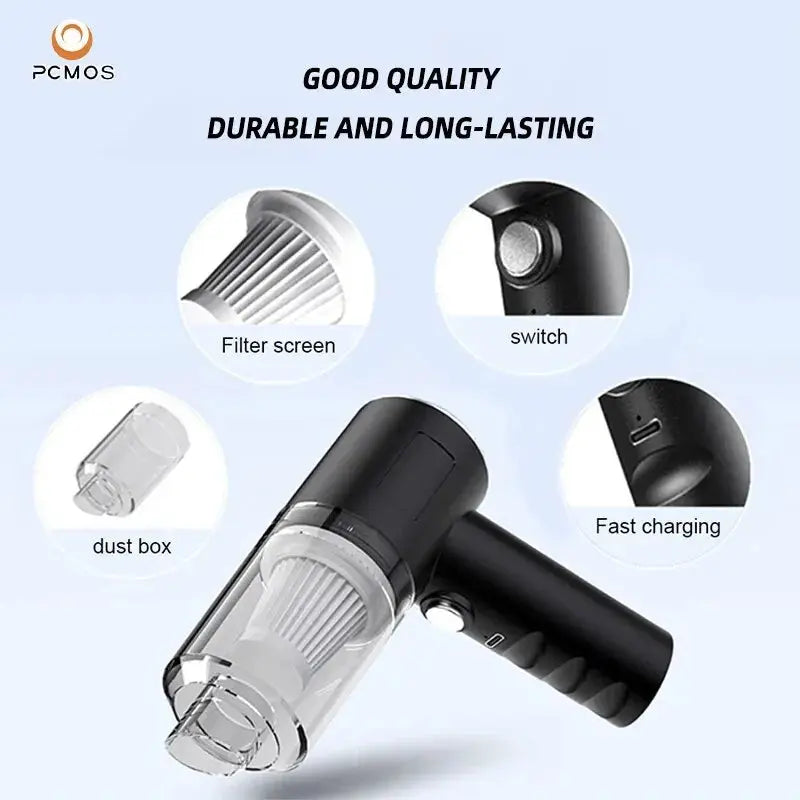 Wireless Vacuum Cleaner Dual Use for Home and Car 120W High Power Powerful Vacuum Cleaner Black PCMOS 1PC DaZhe Plus Store