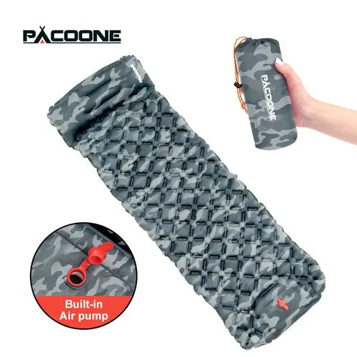 PACOONE Outdoor Camping Sleeping Pad Inflatable Mattress with Pillows AliExpress