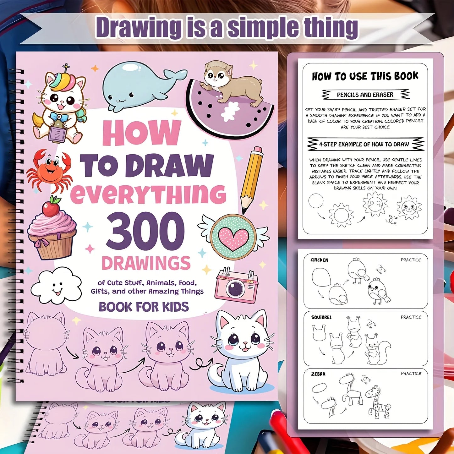 DrawJoy™ Kids Book – 300 Fun & Easy Sketches