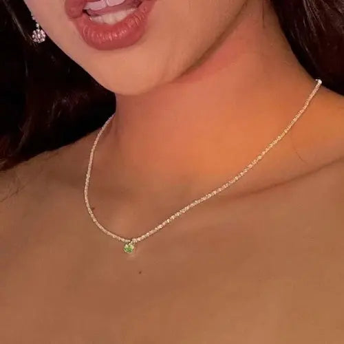 View details for Silver Color Sparkling Necklace For Women Trendy Clavicle Chain Choker