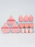 12-Piece All-Purpose Makeup Sponge Set, Made of 3 Loose Powder Puffs, 3 Mini Air Cushion Puffs, 3 Beauty Eggs and 3 Mini Beauty Shop Cherry Darling Store