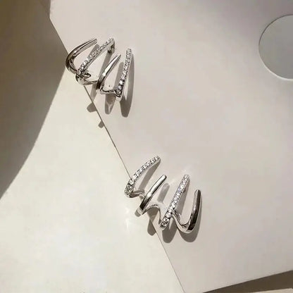 2024 premium light luxury four claw row earrings design sense