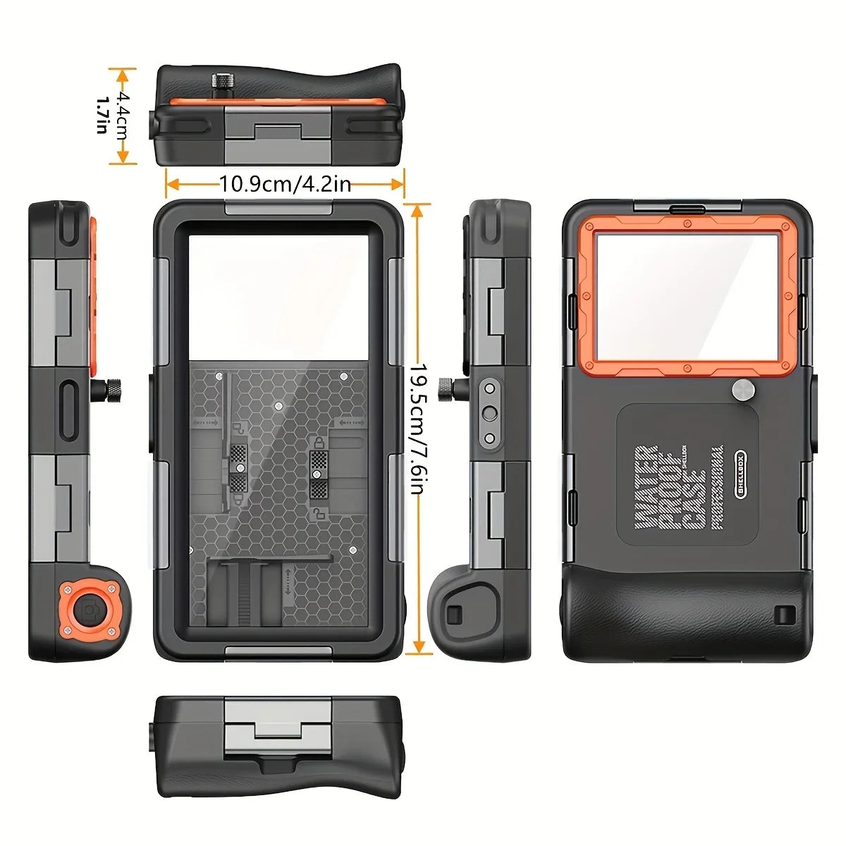 Fundas impermeables para teléfono y buceo de 15 m, natación de 50 pies, carcasa protectora premium y cordón para iPhone Samsung 6.8"