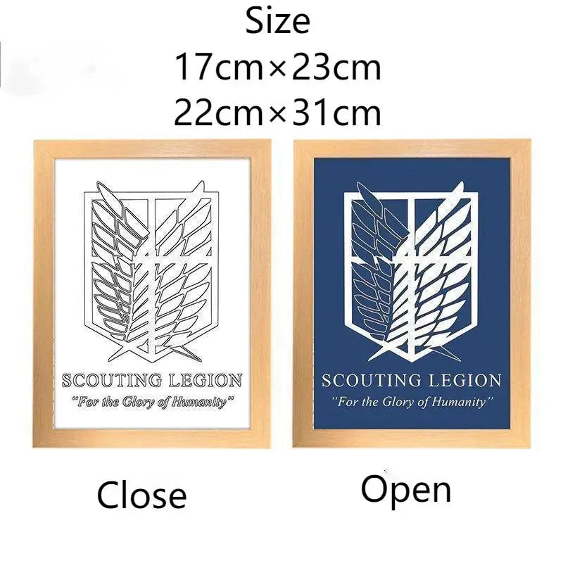 Attack On Titan Anime Figure Customized Night Light Painting Decor
