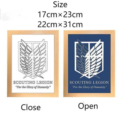 Attack On Titan Anime Figure Customized Night Light Painting Decor