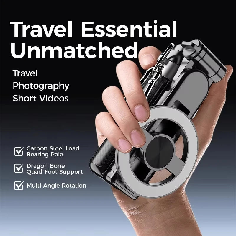 MagniSnap™ Palo para Selfies 4 en 1 – Gira, Captura, Brilla