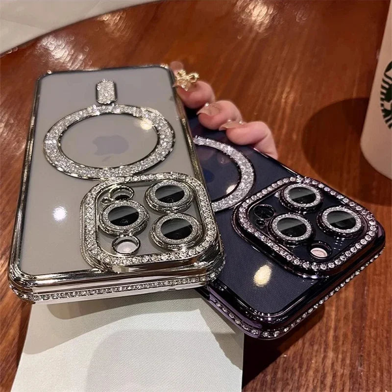 Glitter Diamond Transparent Case For iPhone 16 Series Yaolanhu Store