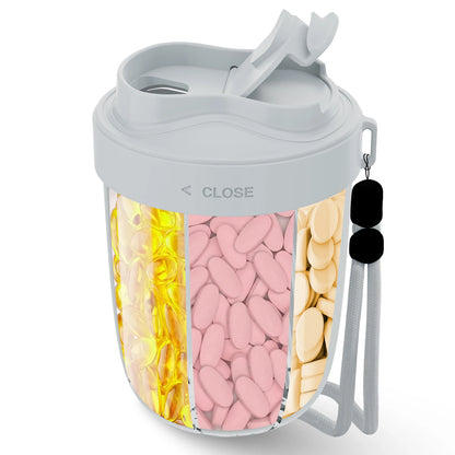 Dose on Time: 7-Compartment Pill Dispenser Bottle