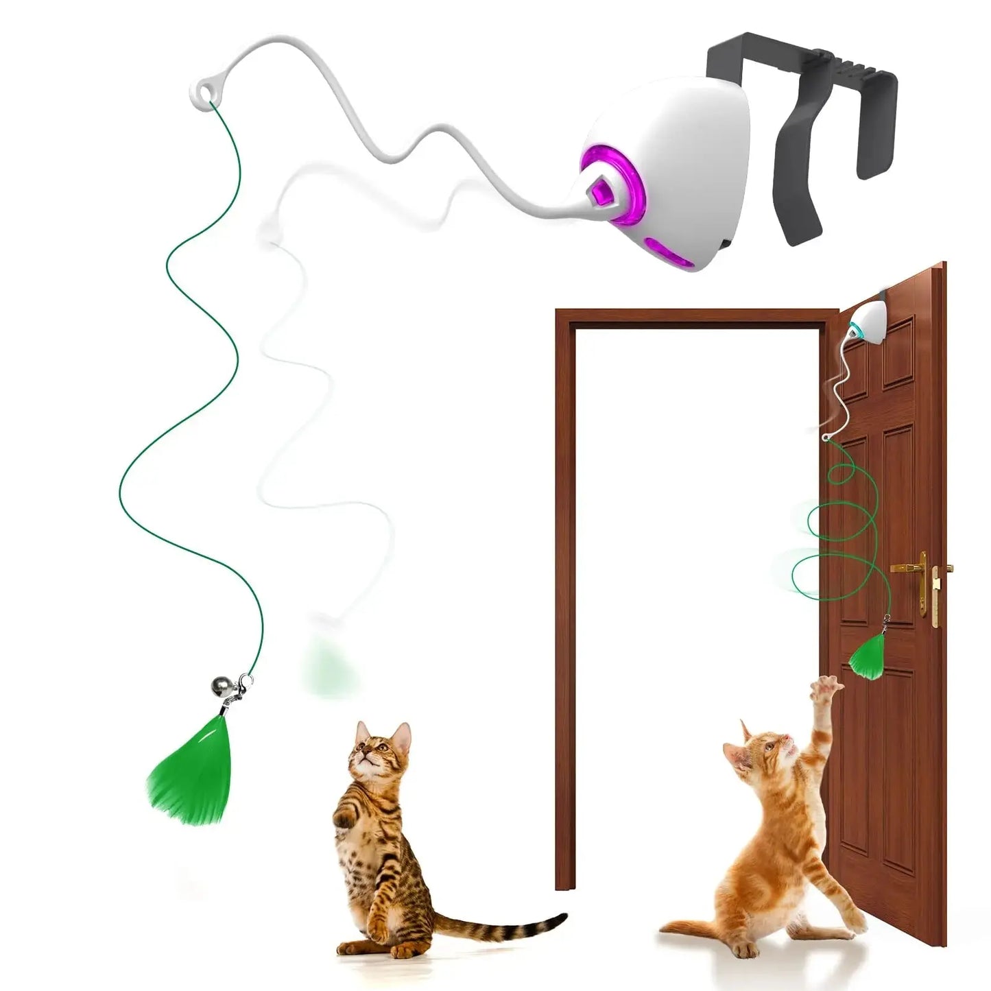 View details for Electric Cat Toy Rope Automatic Teaser Cat String Toys Hanging Door 