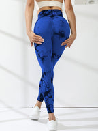 Hip Lifting Seamless Fitness Gym Leggings Tie-Dye Yoga Pants Women's Exercise Tights Tummy Control High Waist Workout Pants