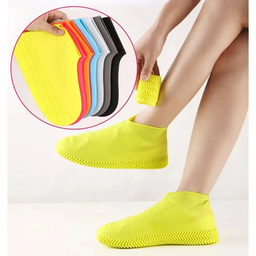 1Pair Reusable Waterproof Rain Shoe Covers Silicone Outdoor Rain Boot Overshoes Walking Shoes Protectors Shoes Cover