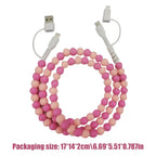 4-in-1 Beaded Charging Cable – 66W Fast Charge for All Devices!