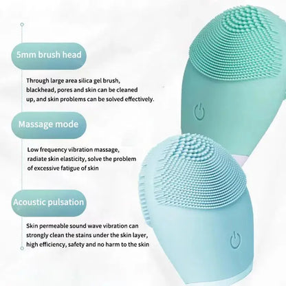 Electric Silicone Facial Cleanser Massager Skincare Massage Tool