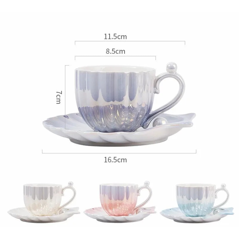PearlShell™ Teacup Set 🐚🤍 Sip in Coastal Luxury