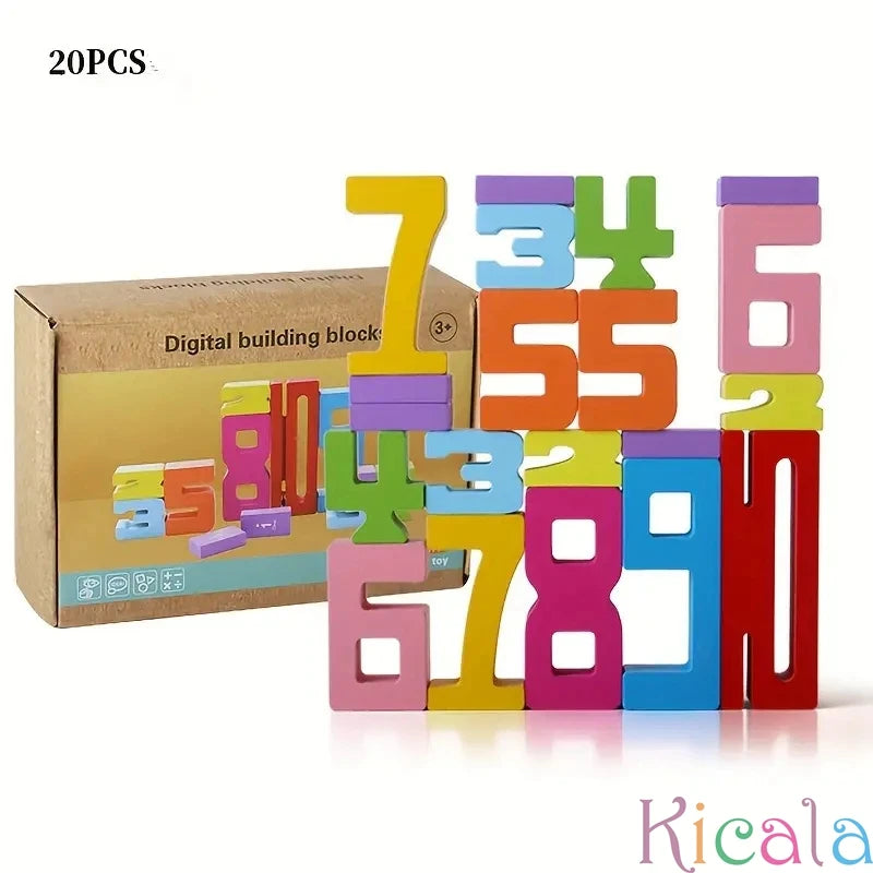 Stack & Learn: Wooden Montessori Number Blocks
