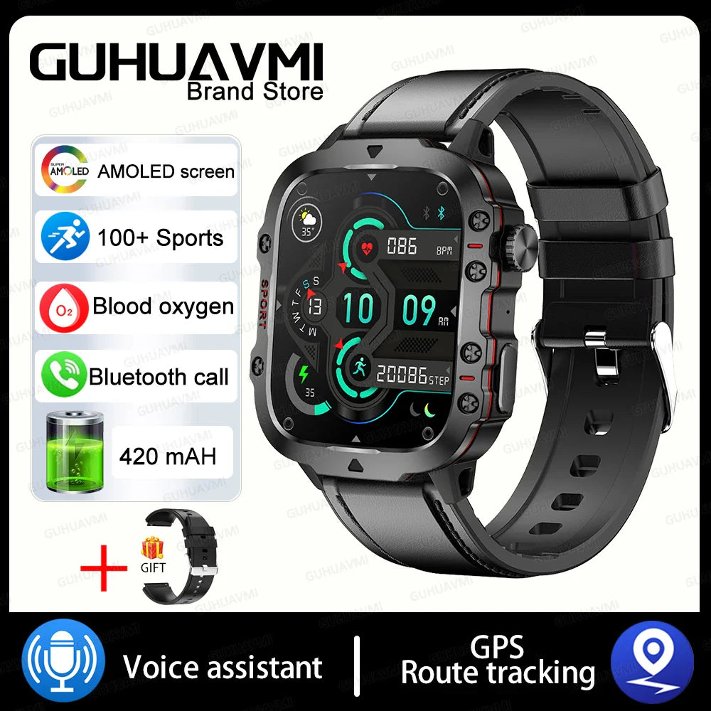 Smart Watch for Xiaomi Military GPS Tracker Men IP68 5ATM Outdoor Sports Fitness Tracker Health Monitor 1.96" BT Call Smartwatch LIGE SmartWatch Official Store