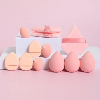 12-Piece All-Purpose Makeup Sponge Set, Made of 3 Loose Powder Puffs, 3 Mini Air Cushion Puffs, 3 Beauty Eggs and 3 Mini Beauty Shop Cherry Darling Store